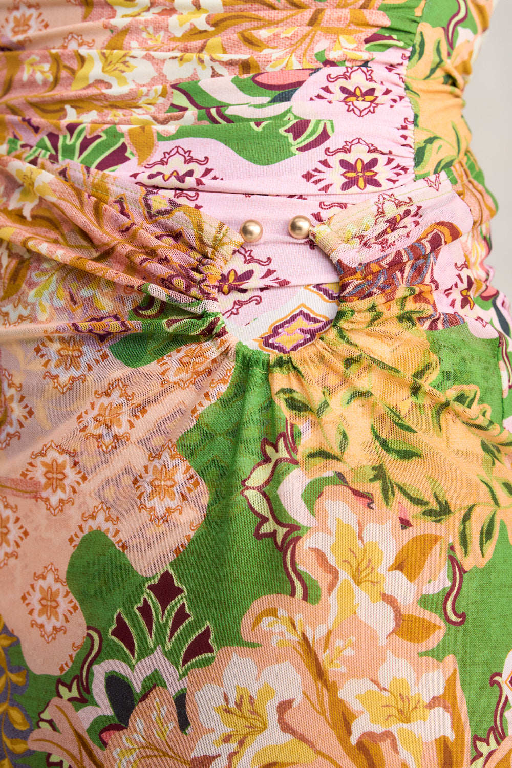 Mesh Skirt - Patch Floral Print - Image 4