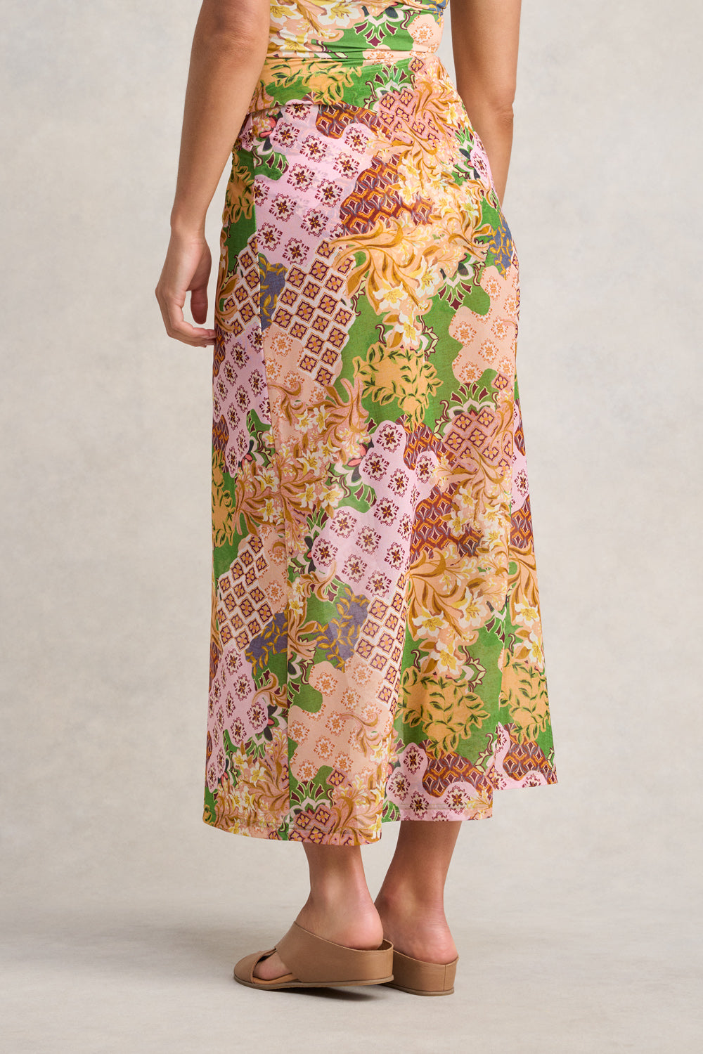 Mesh Skirt - Patch Floral Print - Image 5