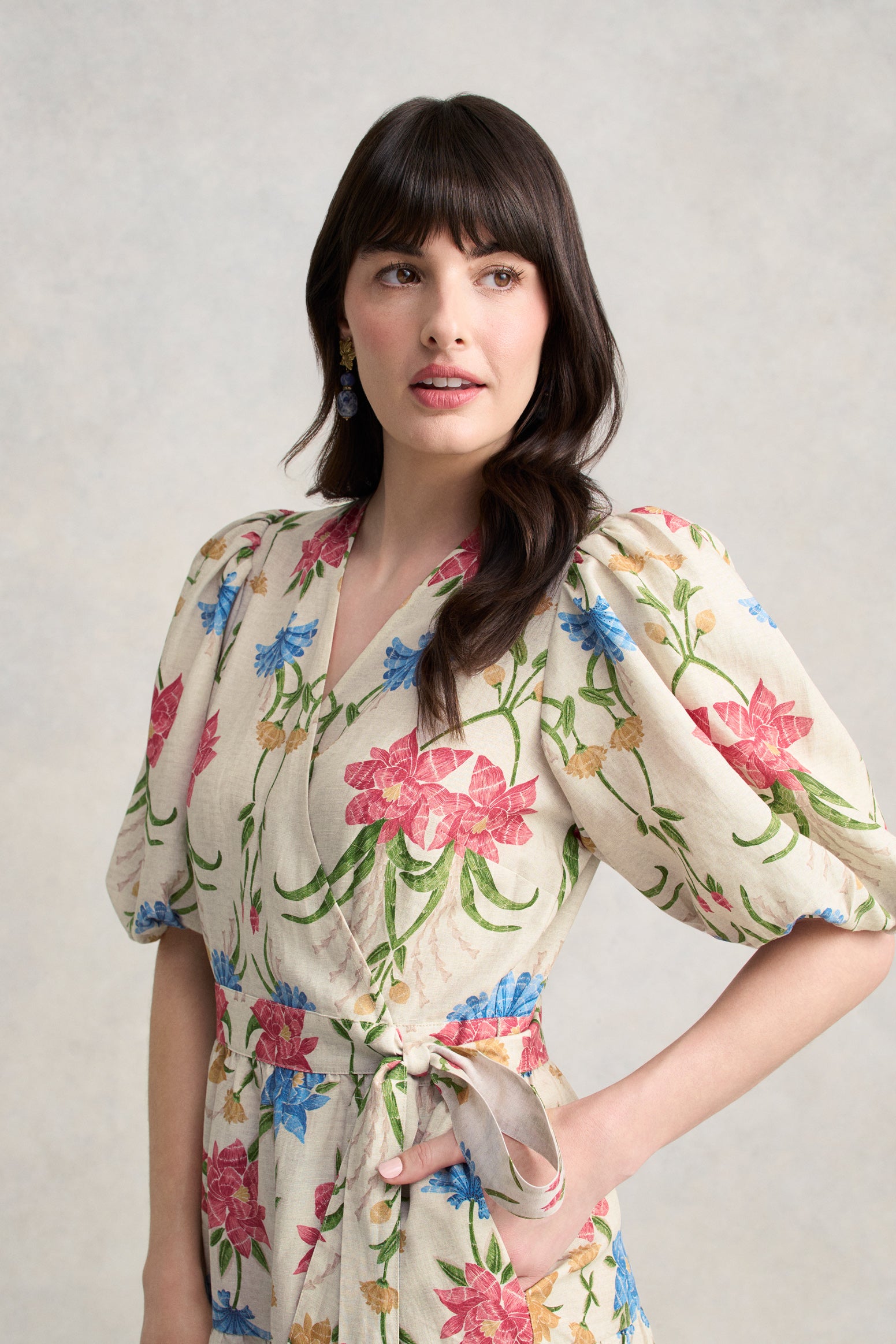 Tiered Wrap Dress- Paradise Print - Image 4