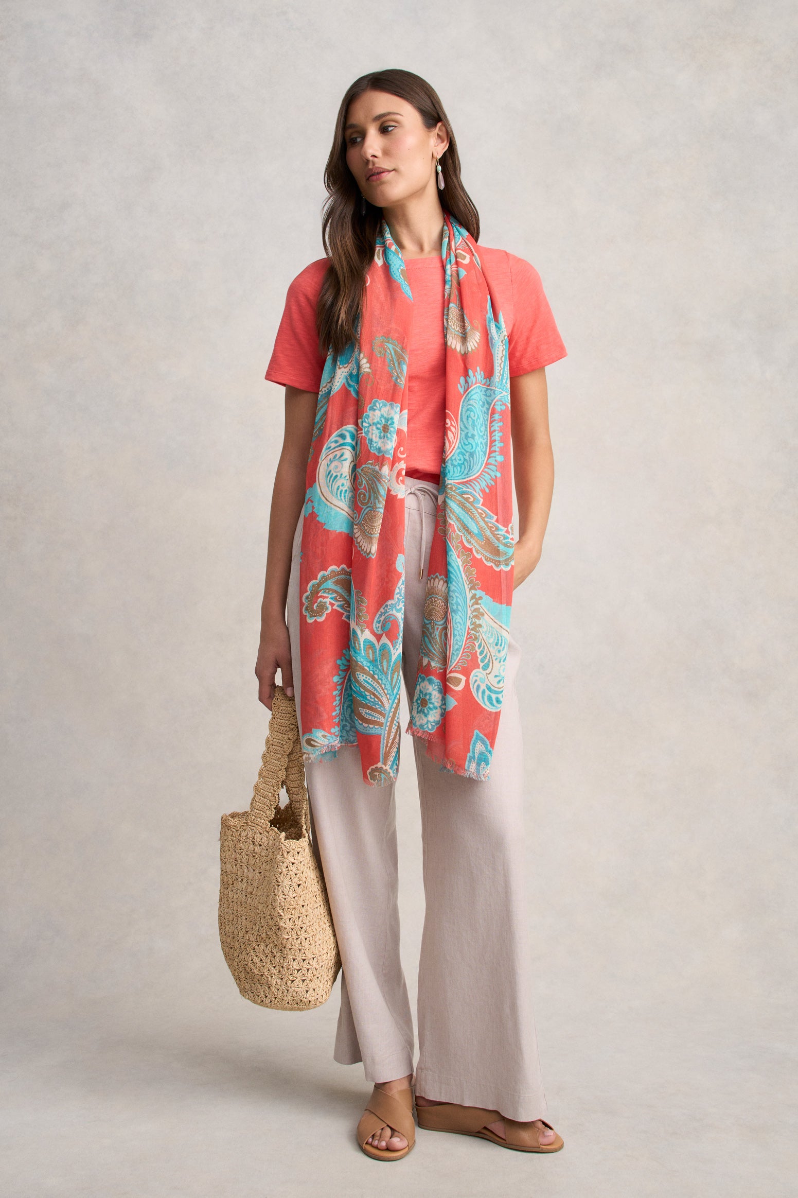 Boat Neck T-Shirt - Melon - Image 2