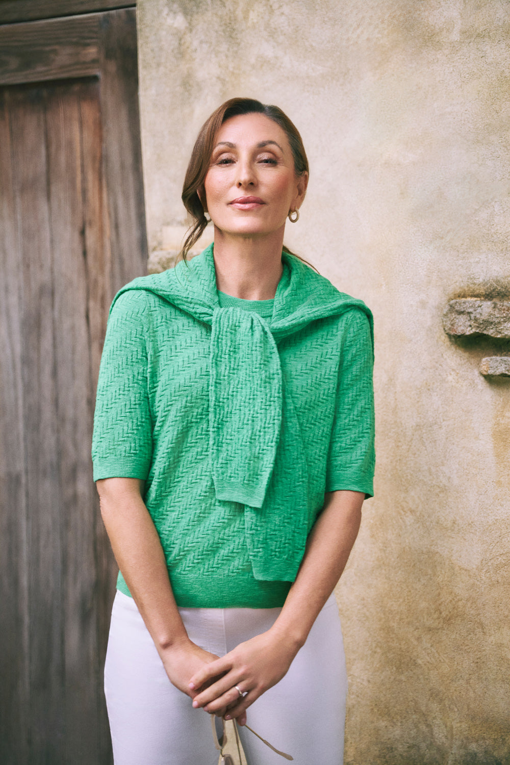 Textured Knit Top ?C Emerald - Image 2
