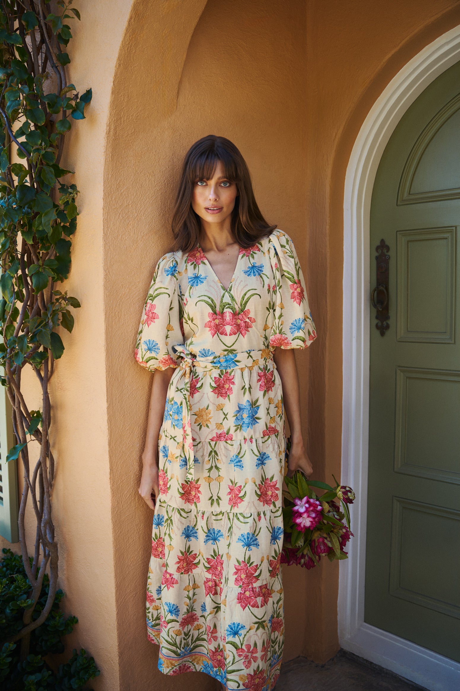 Tiered Wrap Dress- Paradise Print - Image 2