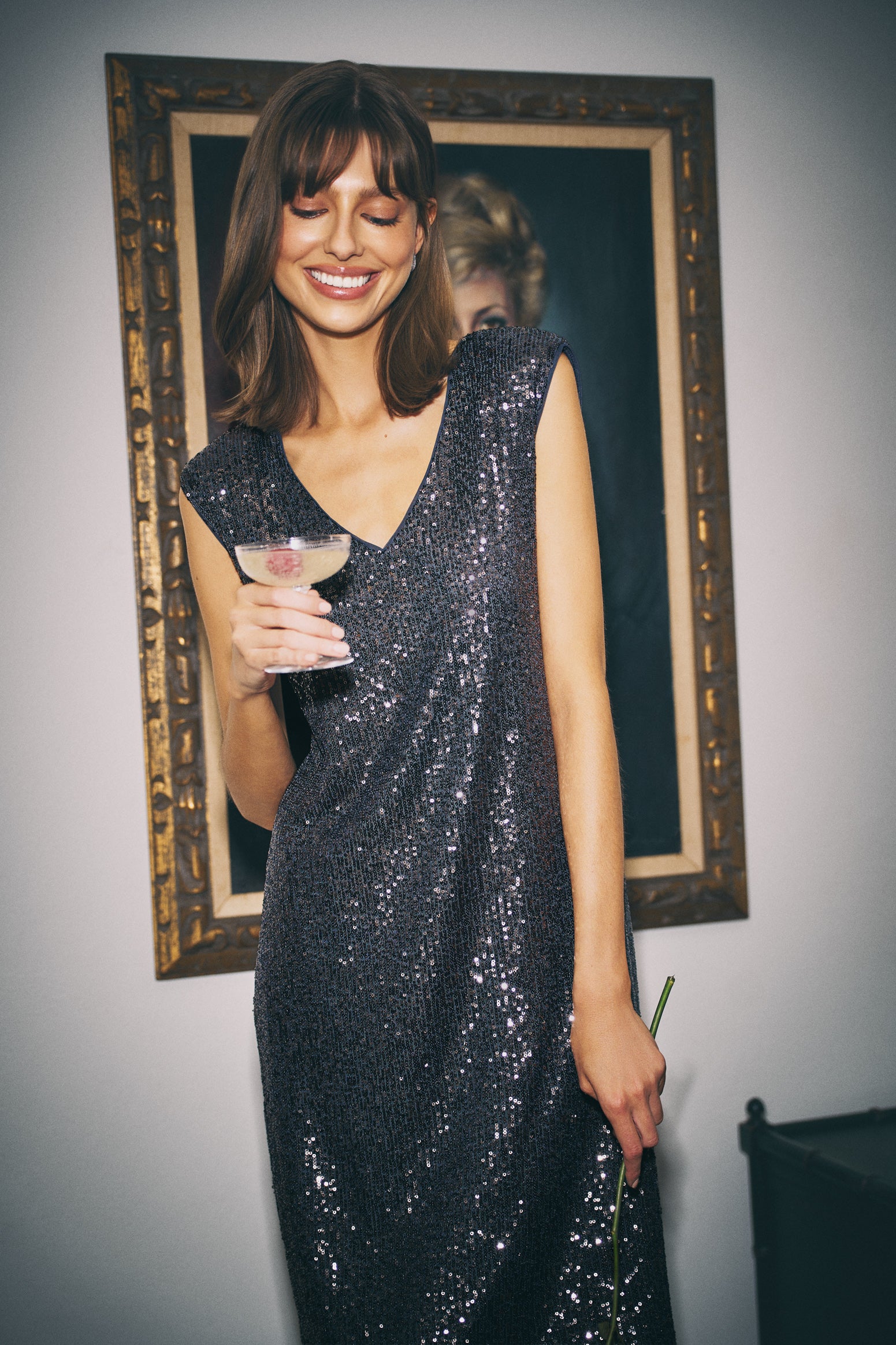Sequin Dress - Gunmetal - Image 2