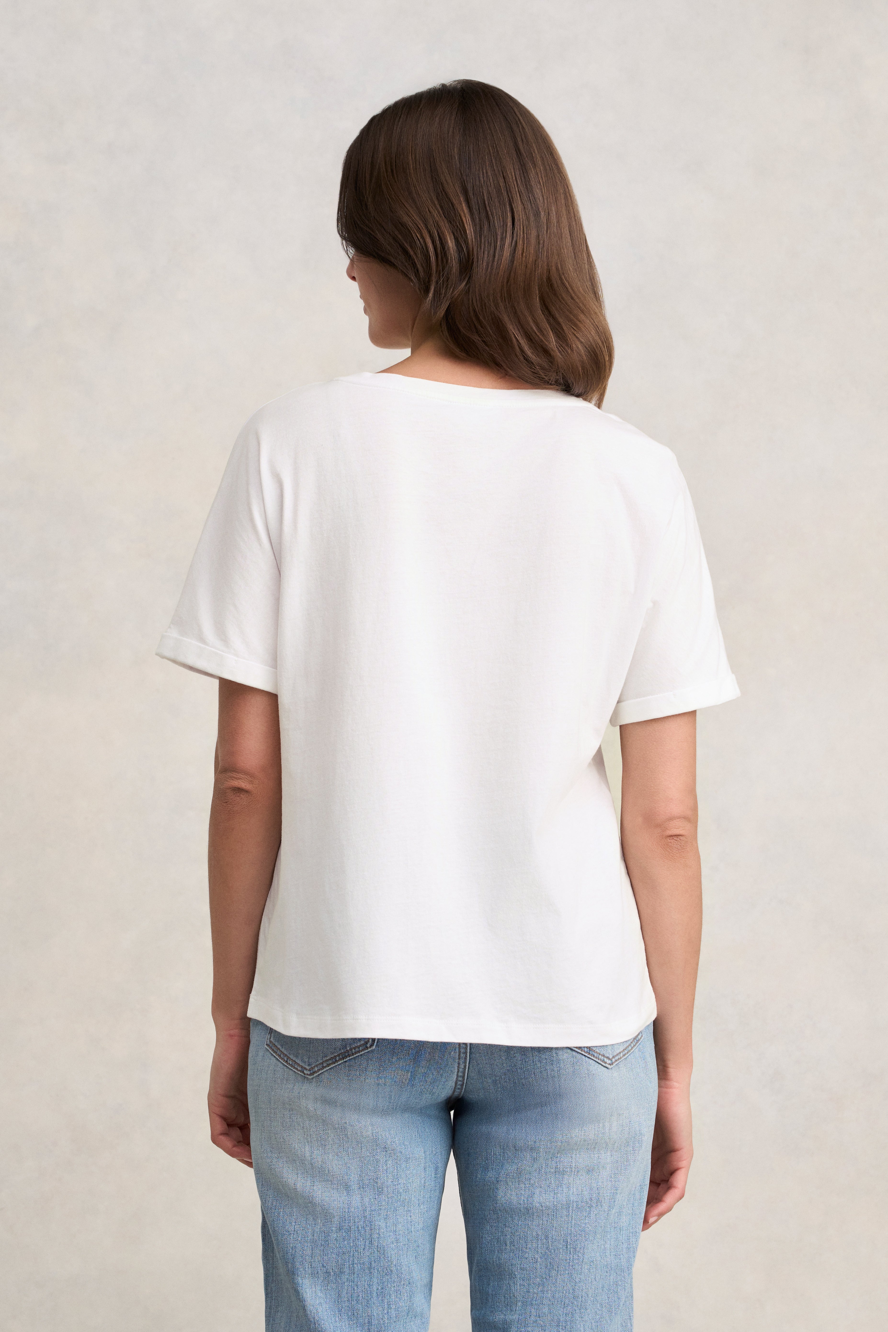 Cotton Appliqu?? T-Shirt - White - Image 4