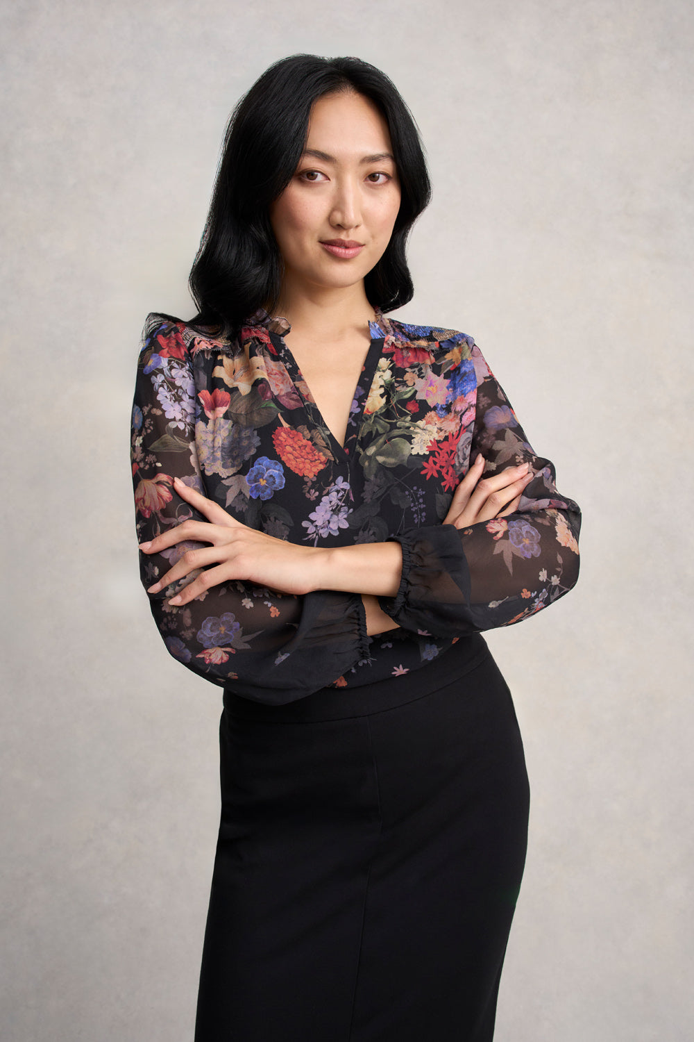 Ponte Midi Skirt - Black - Image 3