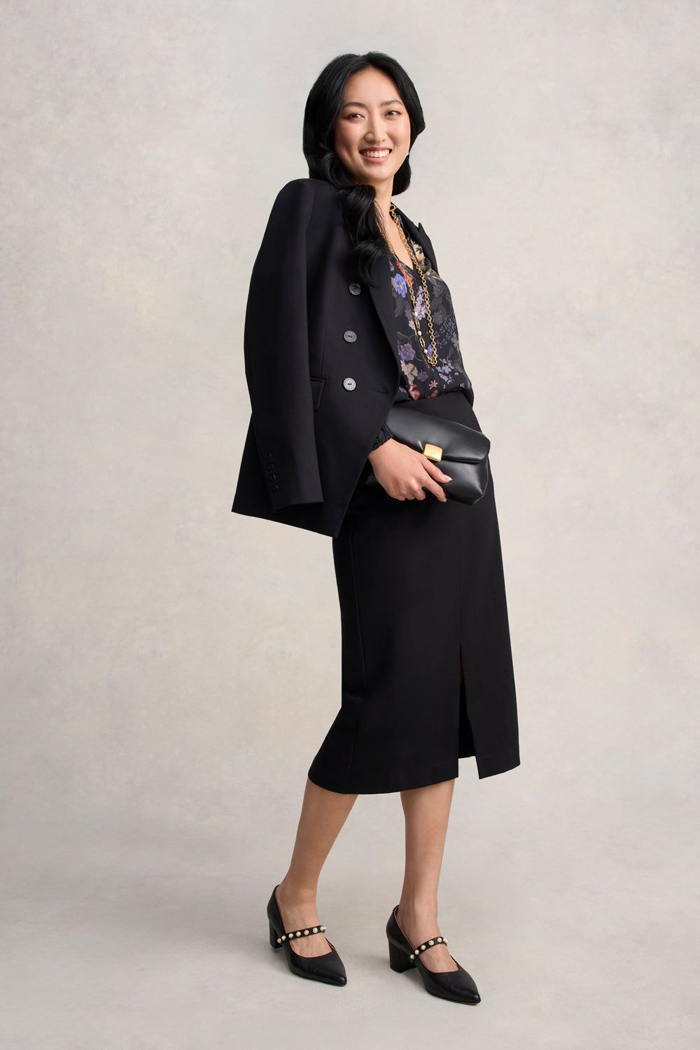 Ponte Midi Skirt - Black - Image 4