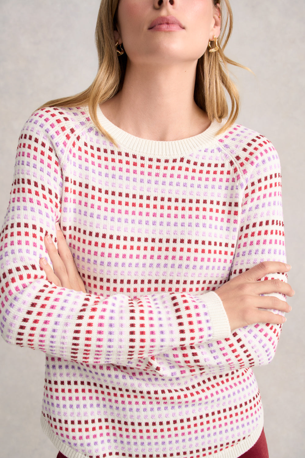 Organic Cotton Jumper - Red Multi Dot - Image 4