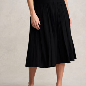 Pleated Knit Skirt ?C Black
