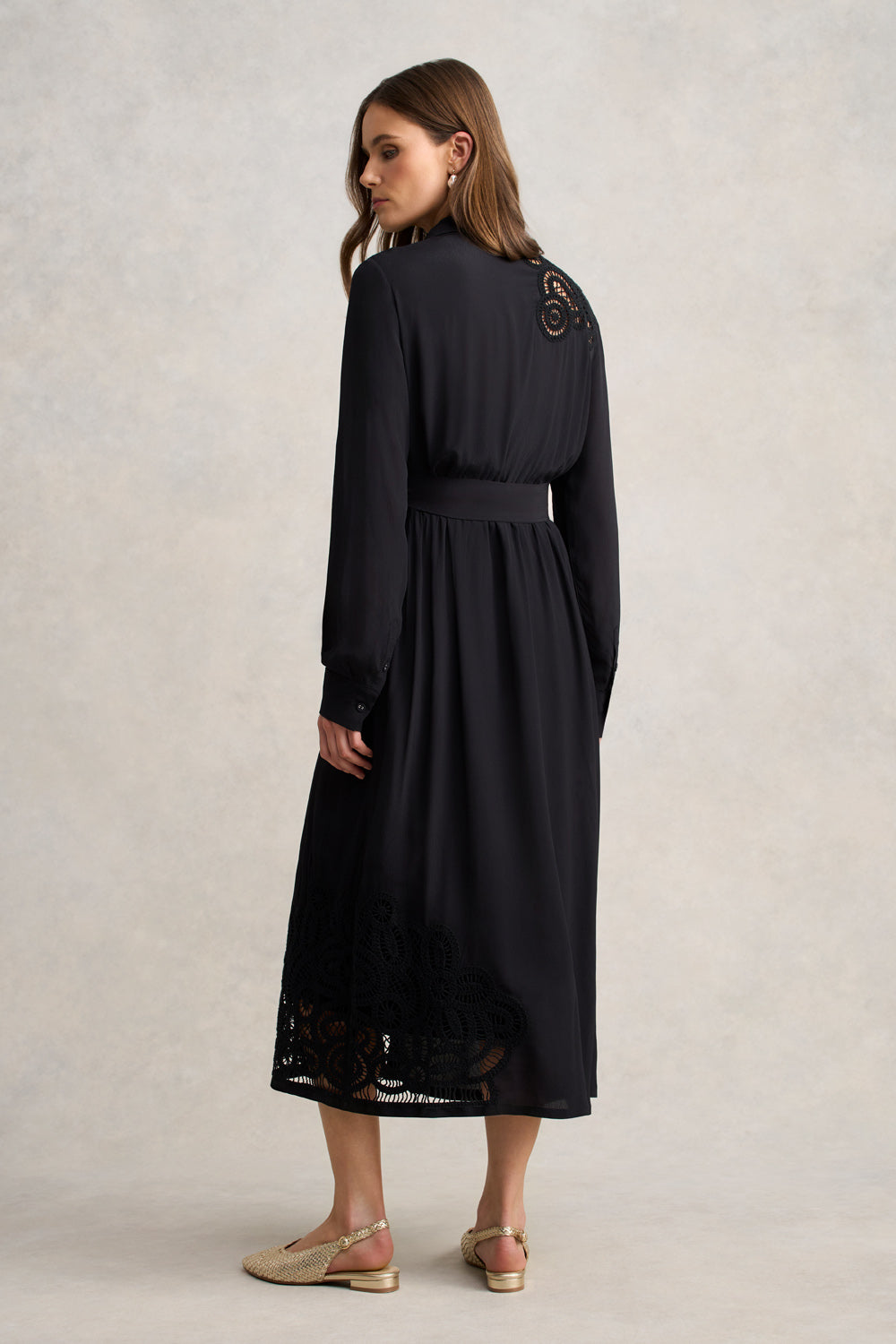 Lace Insert Dress ?C Black - Image 6