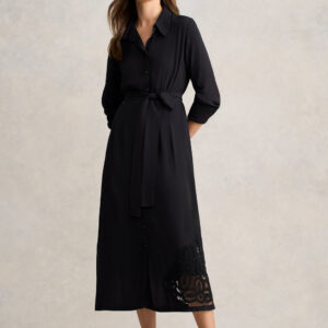 Lace Insert Dress ?C Black