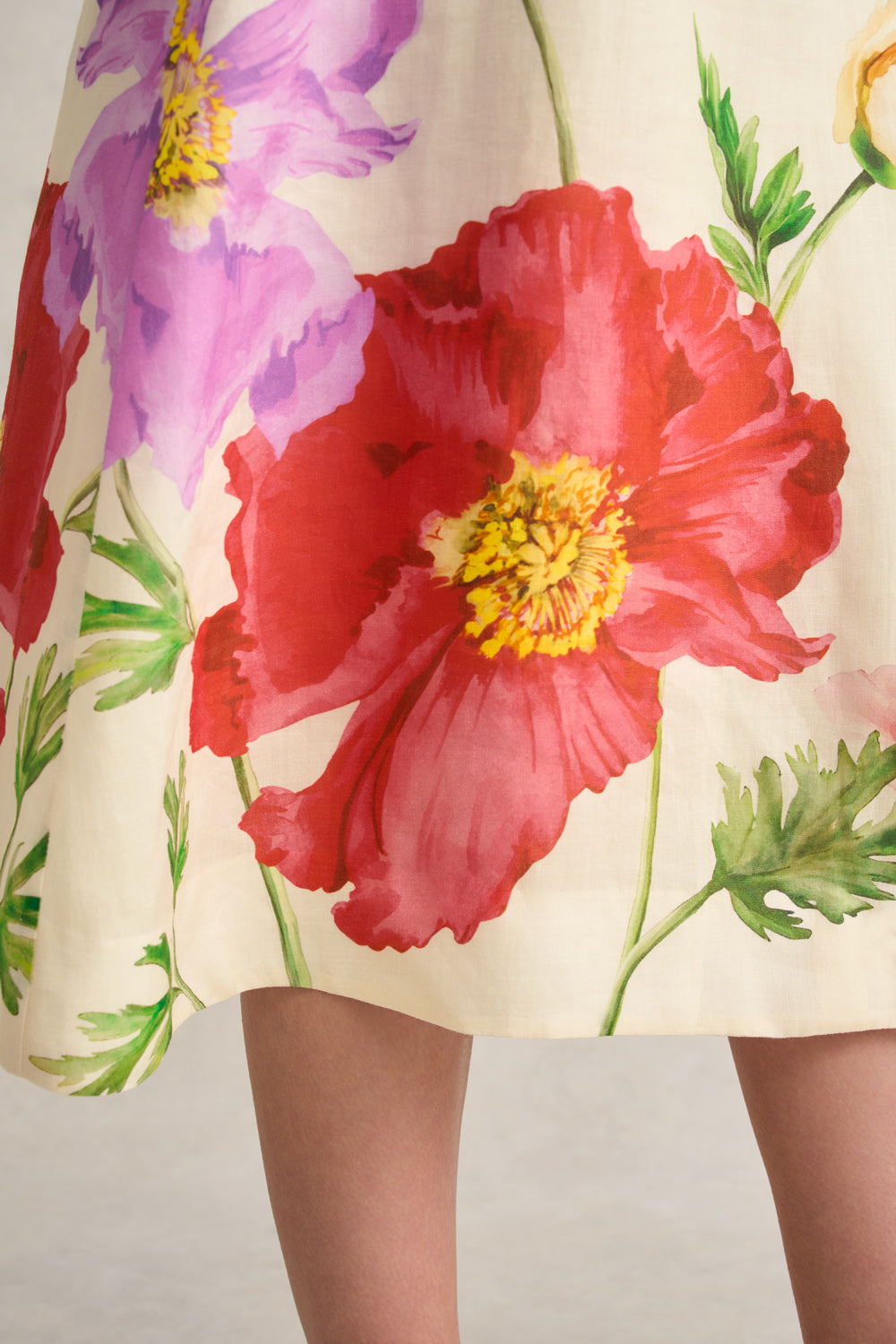 Ramie A-Line Skirt ?C Poppy Print - Image 4