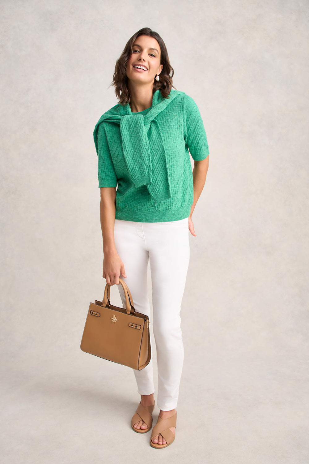 Textured Knit Top ?C Emerald - Image 3