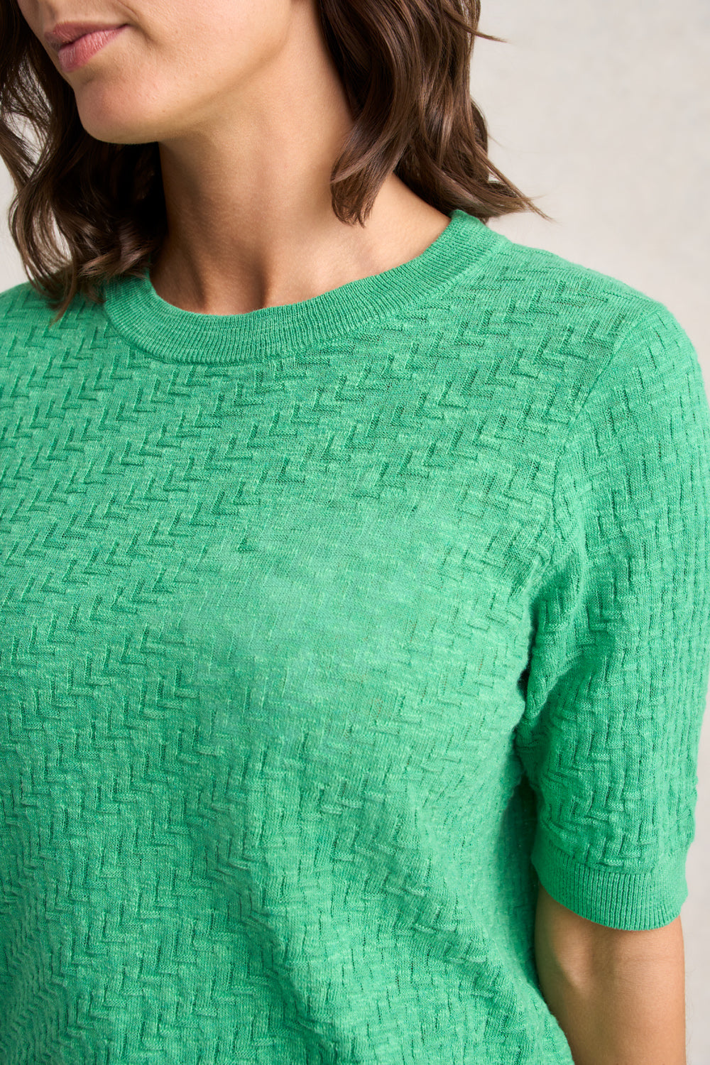 Textured Knit Top ?C Emerald - Image 4
