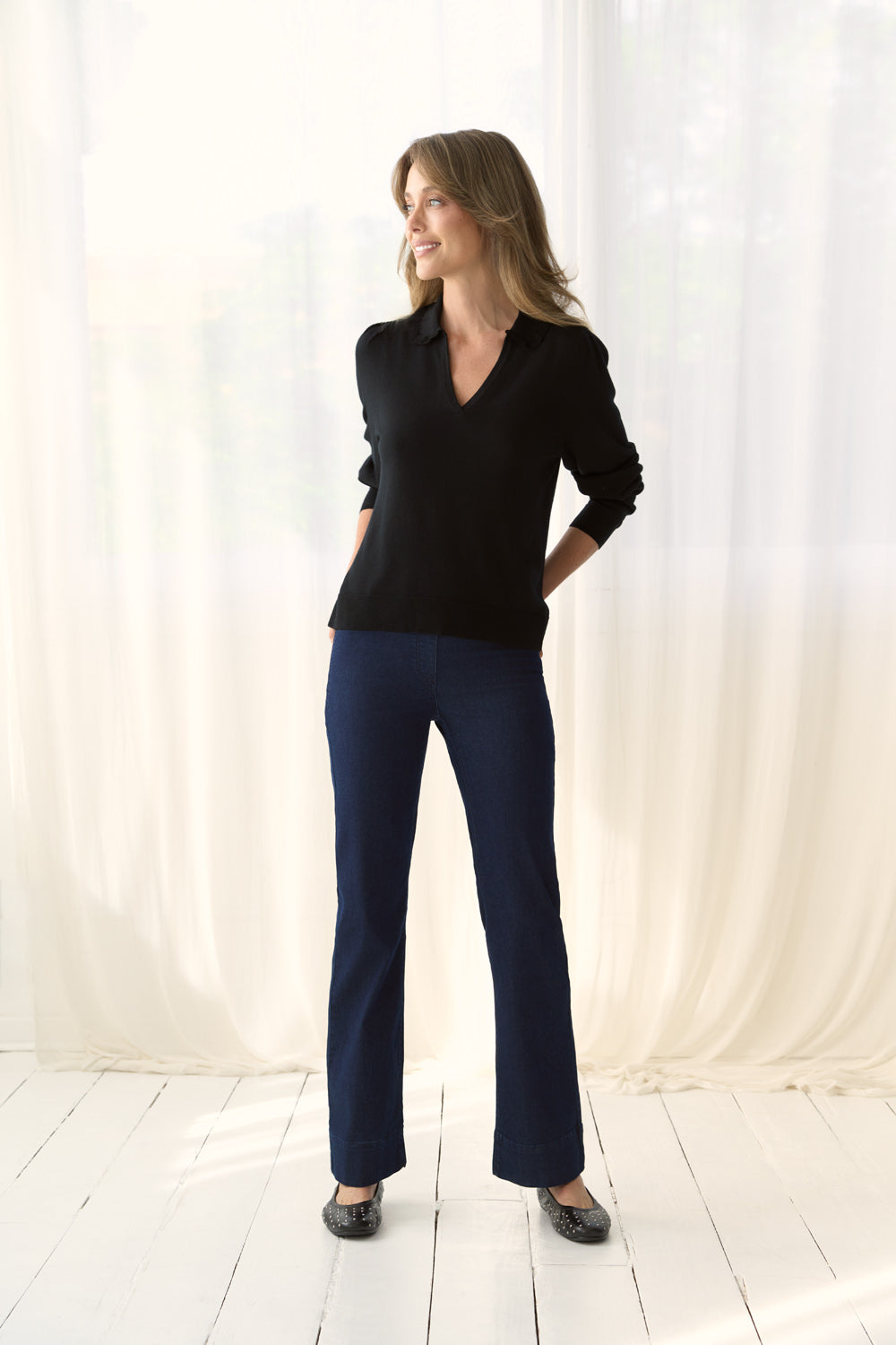 Long Sleeve Wool Knit - Black - Image 3