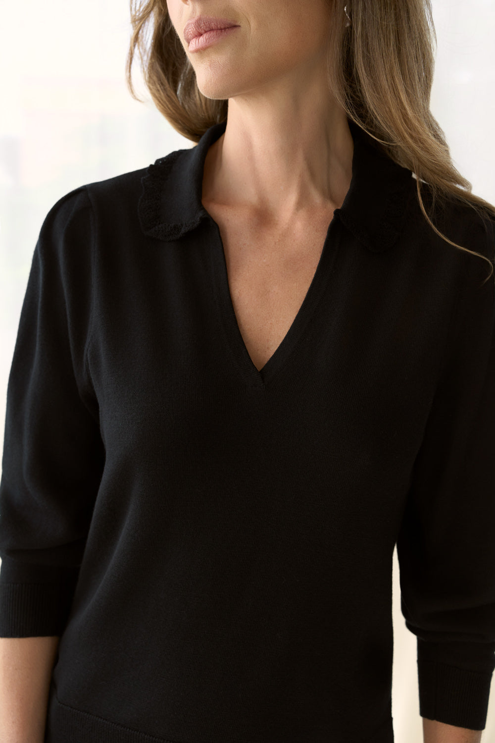 Long Sleeve Wool Knit - Black - Image 5