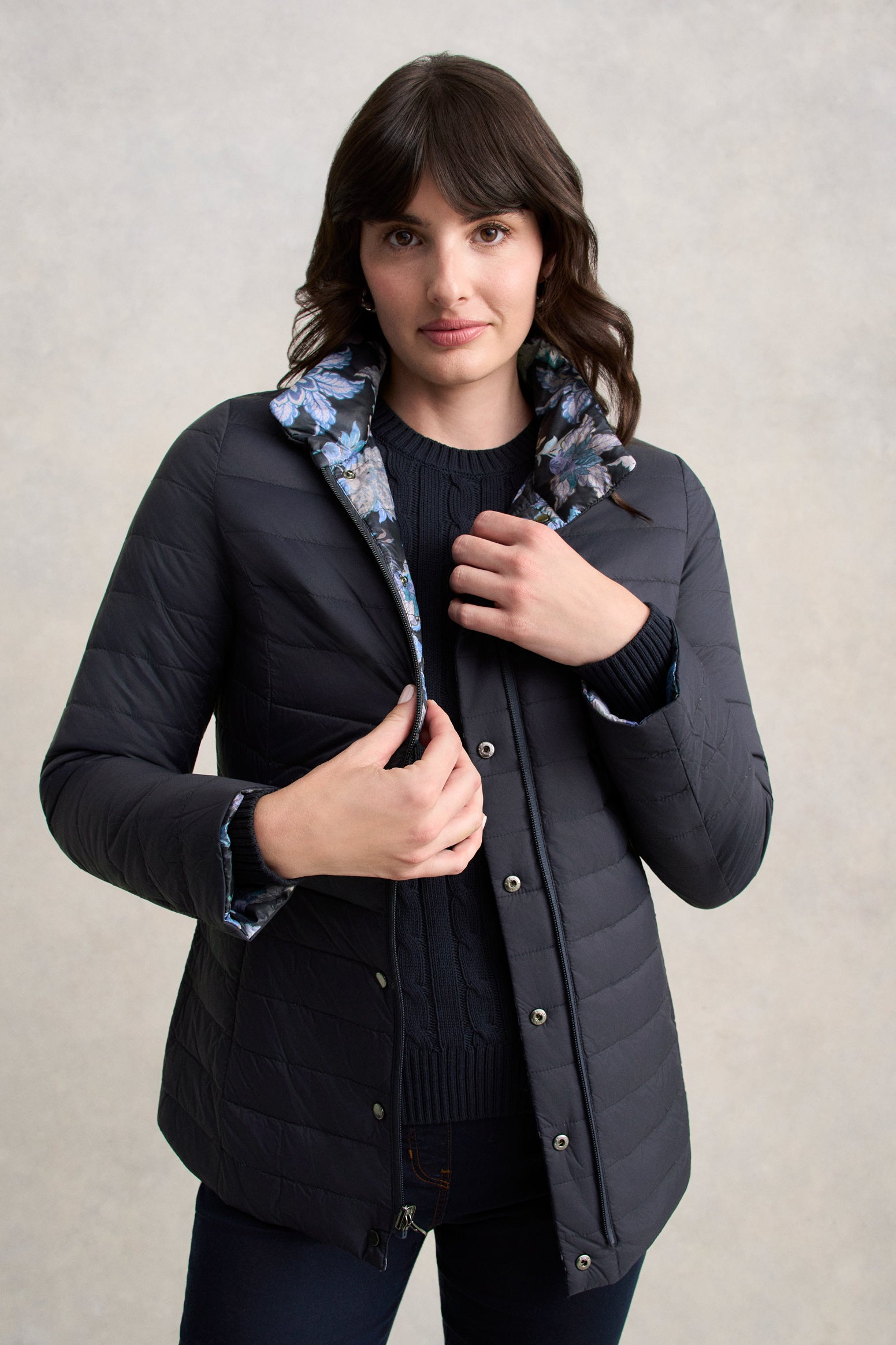 Reversible Puffer Jacket - Floral Chintz Print - Image 2